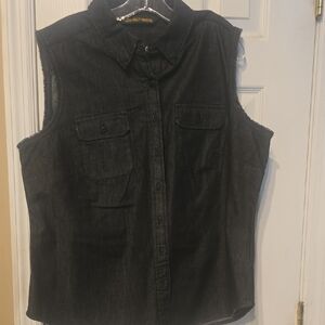 Harley-Davidson Black Denim Sleeveless Shirt